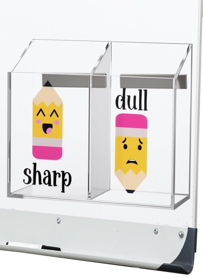 Sherr Acrylic Magnetic Pencil Holder for Classroom Magnetic Dry Erase Marker Holder for Whiteboard Fridge Non-slip, Sharp Dull Broken Dispenser Pencil Storage Stationery Organizer Back to School Gift(Two) - Image 1