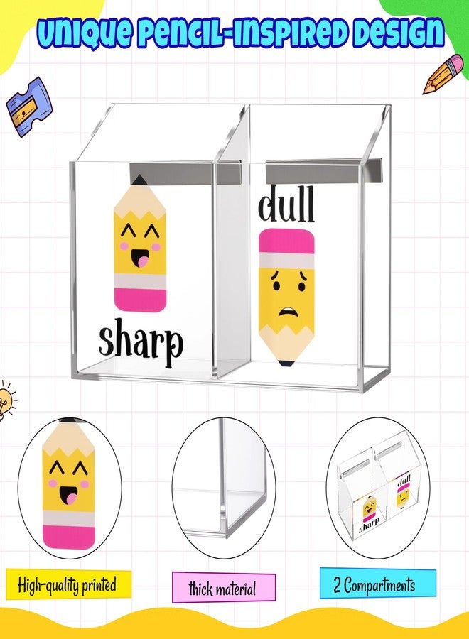 Sherr Acrylic Magnetic Pencil Holder for Classroom Magnetic Dry Erase Marker Holder for Whiteboard Fridge Non-slip, Sharp Dull Broken Dispenser Pencil Storage Stationery Organizer Back to School Gift(Two) - Image 4