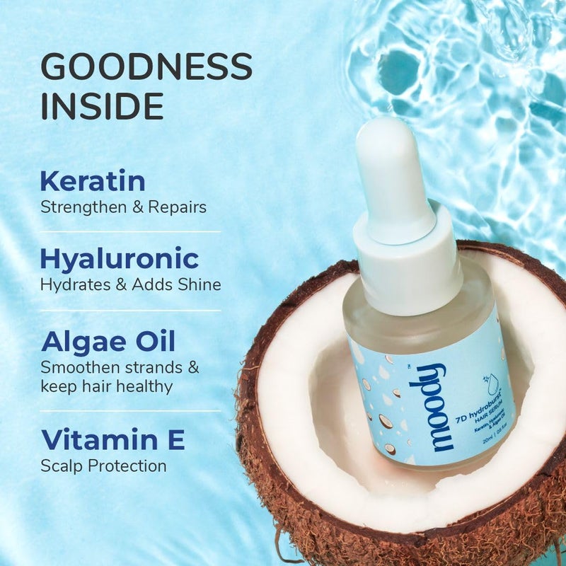 Moody Hyaluronic  Keratin Hair Serum Infused With Vitamin E  Algae Oil  AntiFrizz Hair Serum  Keratin Serum Hair Growth  Hair Vitalizer  AllinOne Serum Protect Against Pollution  Humidity - Image 4