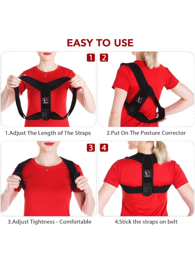 Schiara Schiara [2019 Upgraded] Posture Corrector for Men and Women - Comfortable Upper Back Brace for Clavicle Support, Adjustable Back Straightener and Providing Pain Relief from Neck, Back & Shoulder  - Image 4