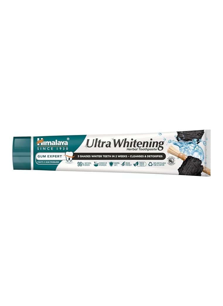 Himalaya Ultra Whitening Herbal Toothpaste With Activated Coconut Charcoal White 75ml  - Image 5