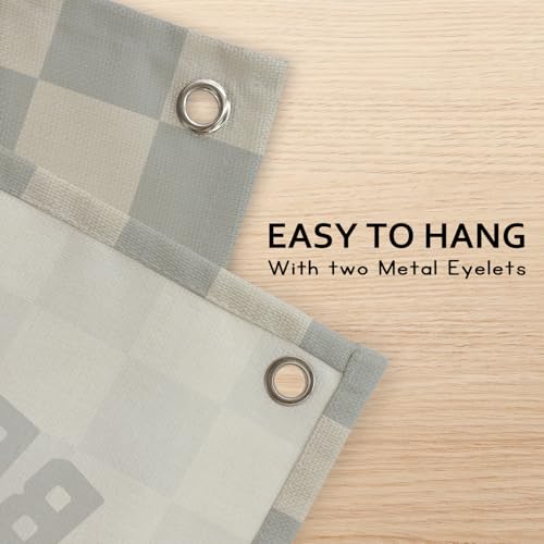 XYDEG Motivational Quotes Boys Room Decor，Be Strong Courageous Bibie Joshua 1:9 Playroom Decor Linen Canvas Banner,Vintage Checkered Wall Hanging Flag Decor for Kids Toddler Room 30x20 bestrong - Image 3