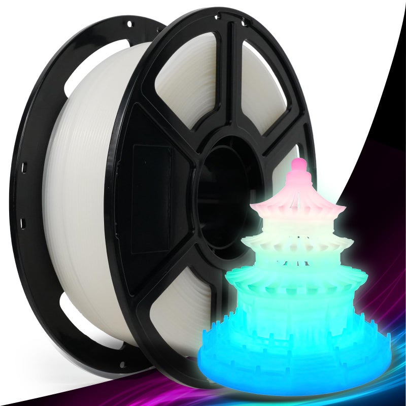 FLASHFORGE Rapid PLA Filament 1.75mm Luminous Green, 500mm/s High Speed Printing, Glow in The Dark 3D Printer Filament 1kg Spool, Dimensional Accuracy +/- 0.02mm, Brilliant, Long-Lasting Glow - Image 1