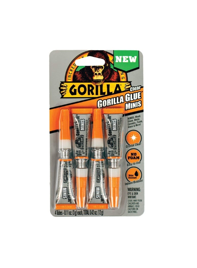 Gorilla 4541701 Tubes Clear Glue 4 Count 4541702 Clear Tubes - Image 1