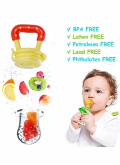 Excefore 11 Pack Baby Food Feeder Set, Baby Fruit Feeder Pacifier Fresh Food Feeder with 3 Sizes Silicone Pouches, Infant Fruit Teething Toy Includes 3 Baby Finger Toothbrushes and 2 Baby Feeding Spoons  - Image 5