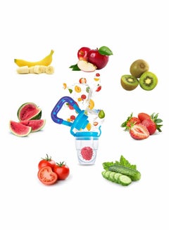 Excefore 11 Pack Baby Food Feeder Set, Baby Fruit Feeder Pacifier Fresh Food Feeder with 3 Sizes Silicone Pouches, Infant Fruit Teething Toy Includes 3 Baby Finger Toothbrushes and 2 Baby Feeding Spoons  - Image 3
