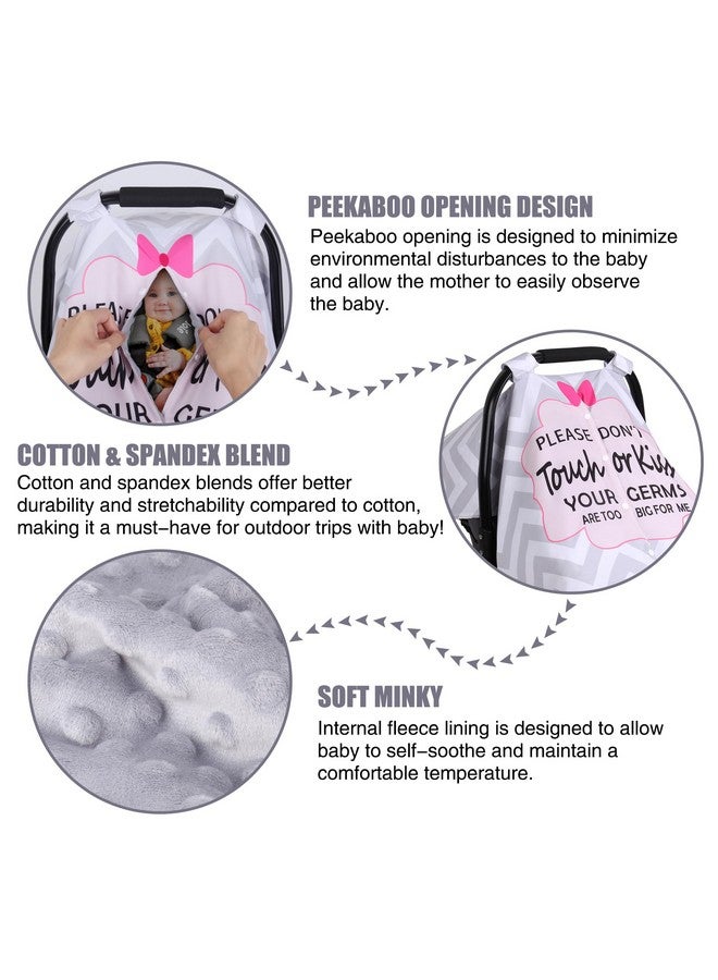 Metplus غطاء مقعد السيارة للأطفال Metplus 2 في 1، مظلة مقعد السيارة للأطفال، غطاء للرضاعة للأمهات، أغطية حاملة للأطفال من مينيكي، هدية استحمام للمولود الجديد ولد أو بنت، فتحة بيكابو وعلامة عدم اللمس، خطوط رمادية - Image 2