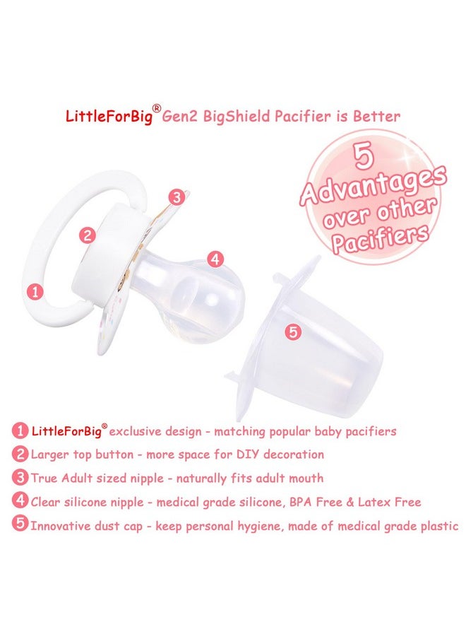 Littleforbig Bigshield Generationii Adult Sized Pacifier Baby Cuties Pattern White Bear  - Image 3