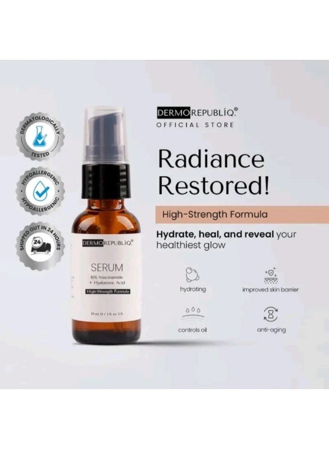 DERMA REPUBLIQ سيروم ديرمو ريبوبليك 10% نياسيناميد + HA - تركيبة ترطيب عالية القوة لبشرة صحية - 30 مل / 1 أونصة سائلة - Image 4