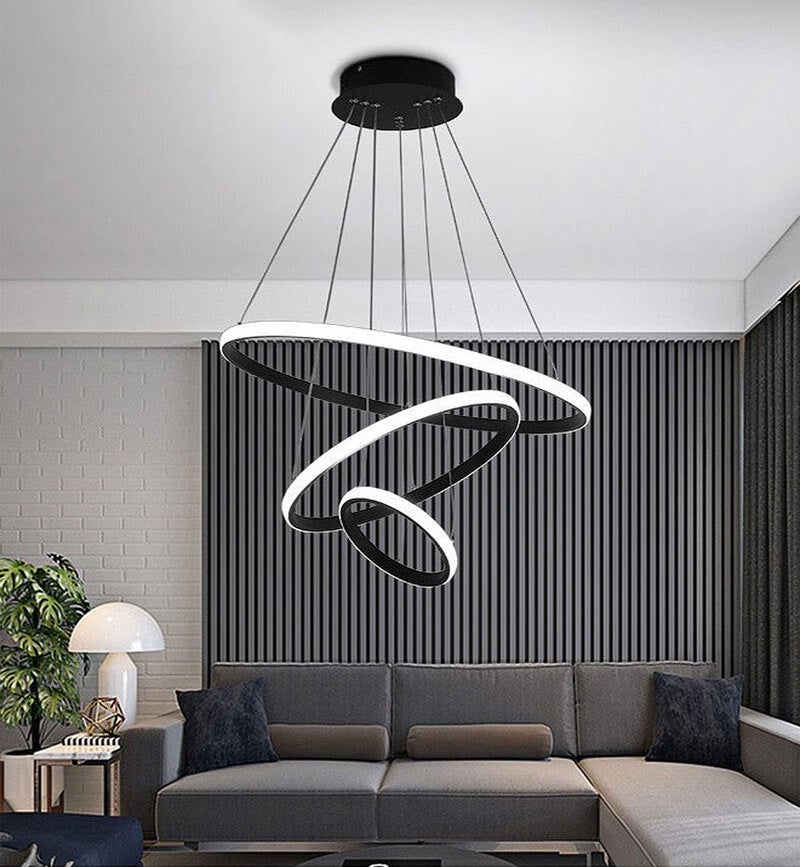 CORALTREE CORAL TREE 3 Ring LED Pendant Ceiling Light with 3 Color Changing Option for Indoor Living Room Bedroom Office Home Decoration Light- Warm White - Image 5