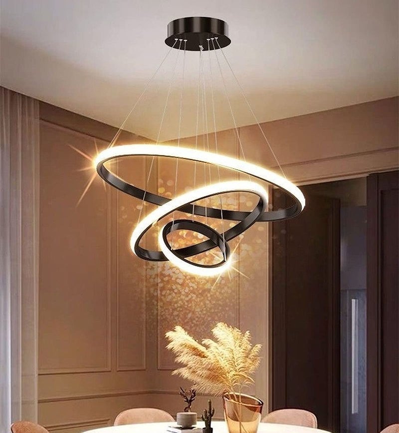 CORALTREE CORAL TREE 3 Ring LED Pendant Ceiling Light with 3 Color Changing Option for Indoor Living Room Bedroom Office Home Decoration Light- Warm White - Image 2
