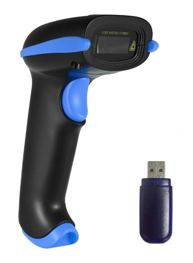 NIBEMINENT 2-In-1 Wireless Rechargeable Barcode Scanner Black/Blue 