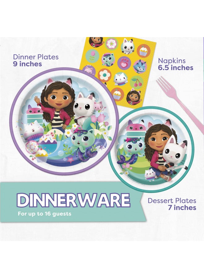 Unique لوازم حفلة جابي الفريدة | لوازم حفلة جابي | لوازم حفلة منزل جابي | مرخصة رسميًا | لافتة، غطاء طاولة، أطباق، مناديل، زر | تكفي 16 ضيفًا - Image 5