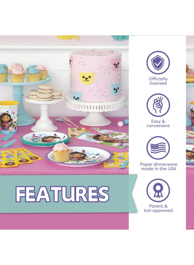 Unique لوازم حفلة جابي الفريدة | لوازم حفلة جابي | لوازم حفلة منزل جابي | مرخصة رسميًا | لافتة، غطاء طاولة، أطباق، مناديل، زر | تكفي 16 ضيفًا - Image 3