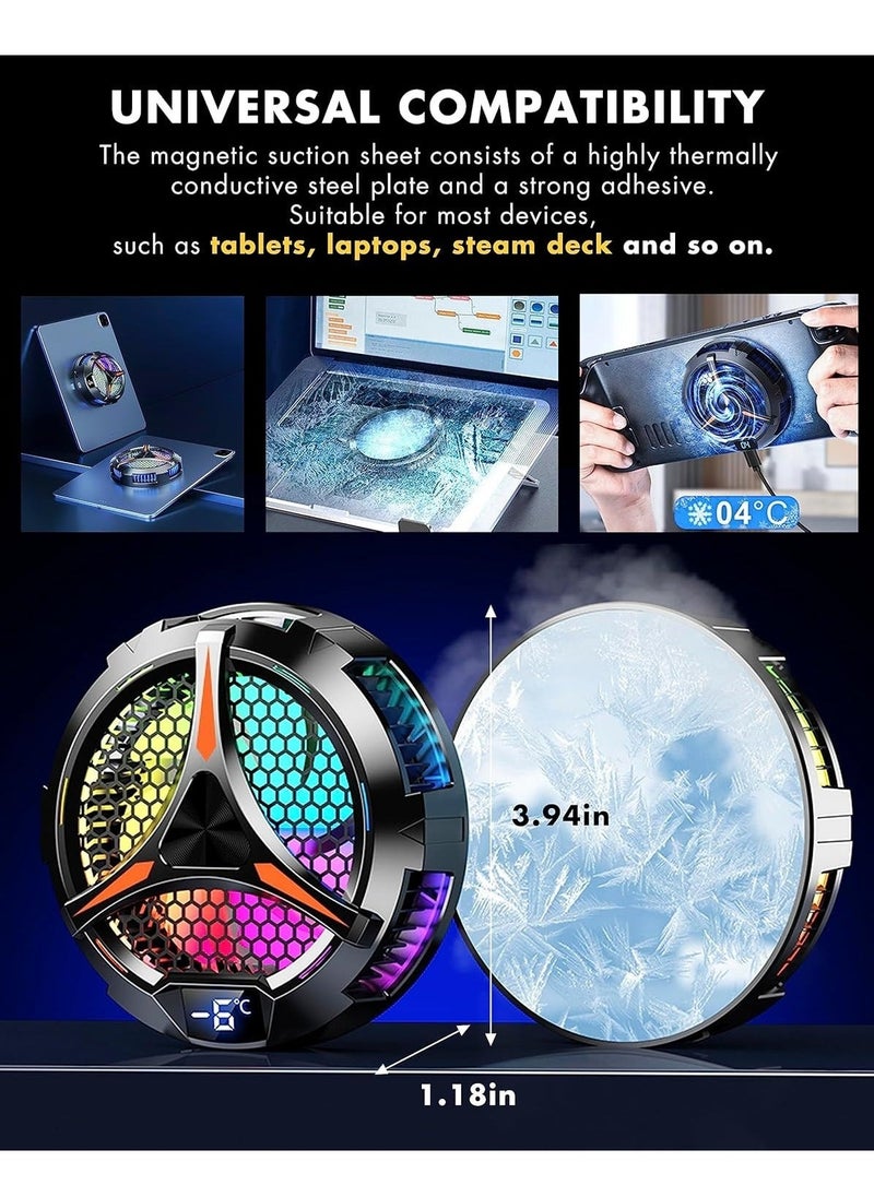 Generic - iPad Cooler, Magnetic Tablet Cooler for iPad/Surface Pro/Samsung Tab, Compatible with Steam Deck, Universal Radiator with Temperature Display for Mobile Gaming, Live Streaming - Image 1