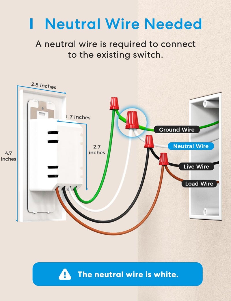meross Smart Light Switch 4 Pack Supports Apple HomeKit, Siri, Alexa, Google Assistant & SmartThings, Single Pole Light Switch, Neutral Wire Required, Remote Control Schedule, 2.4GHz Wi-Fi - Image 2