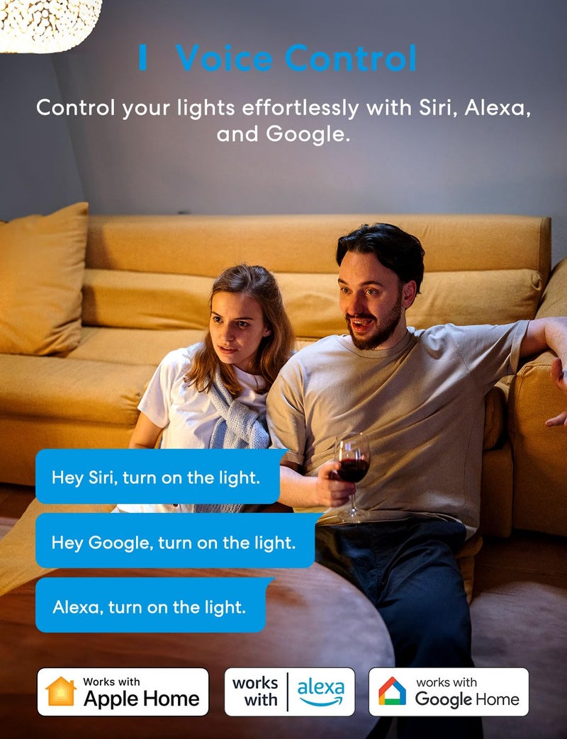 meross Smart Light Switch 4 Pack Supports Apple HomeKit, Siri, Alexa, Google Assistant & SmartThings, Single Pole Light Switch, Neutral Wire Required, Remote Control Schedule, 2.4GHz Wi-Fi - Image 3