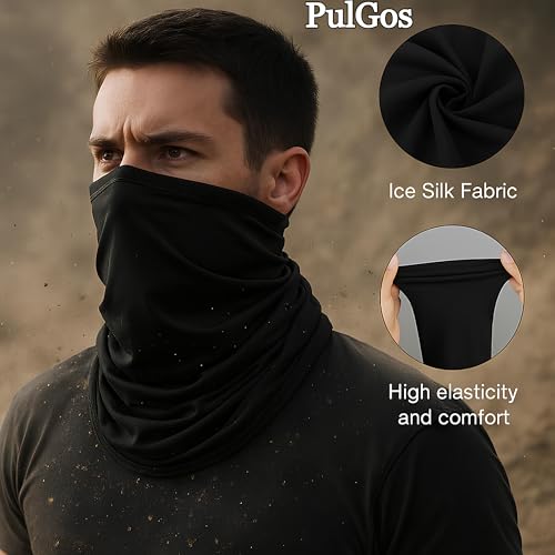 PulGos Bamboo Bandana Unisex, Odour-Free & Breathable, Durable & Multipurpose Bandana, mask for Men face Cover, face mask for Pollution, (Black) - Image 4