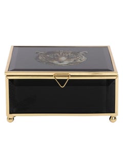 Feline Jewellery Box, Black & Gold - 12x12 cm