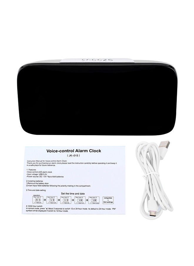 NIBEMINENT - Digital LED Display Alarm Clock Green 12.5x4.5x7.5centimeter - Image 1
