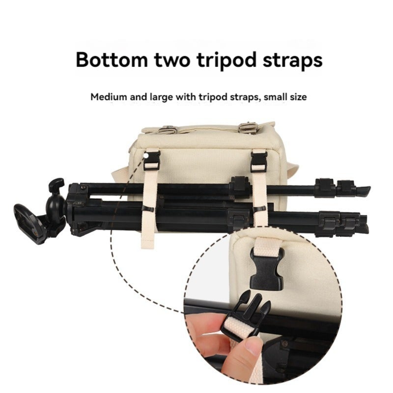 Camera Bag: Coffee Small Spacious Shockproof Interior - Waterproof Fabric Camera Sling Bag for DSLR Photography Gear, Travel, Casual Use - Image 2