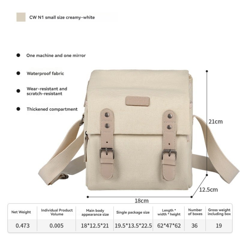 Camera Bag: Coffee Small Spacious Shockproof Interior - Waterproof Fabric Camera Sling Bag for DSLR Photography Gear, Travel, Casual Use - Image 4