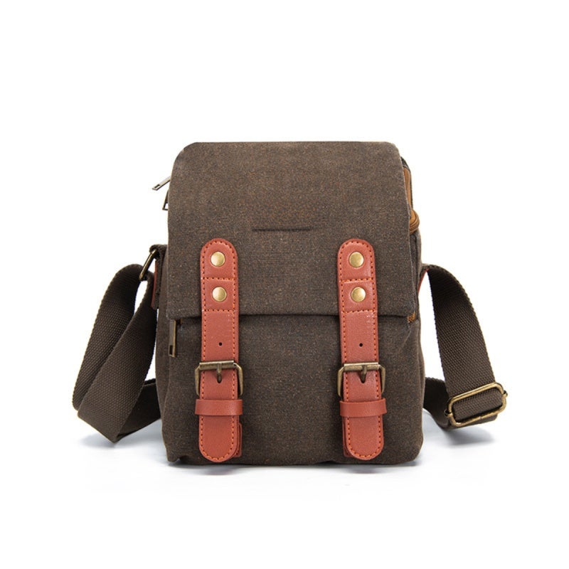 Camera Bag: Coffee Small Spacious Shockproof Interior - Waterproof Fabric Camera Sling Bag for DSLR Photography Gear, Travel, Casual Use - Image 1