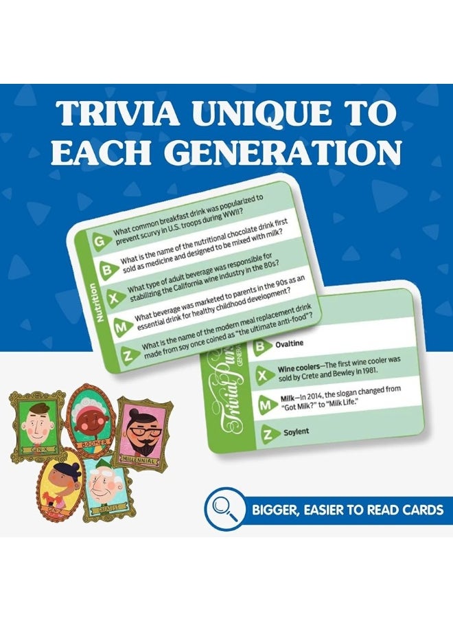 Joy for All - Joy for All Games - Trivial Pursuit Generations - Generational Trivia - Create Personalized Questions - Bigger Easy-to-Read Cards - Fun Multigenerational Trivia Game - Image 1