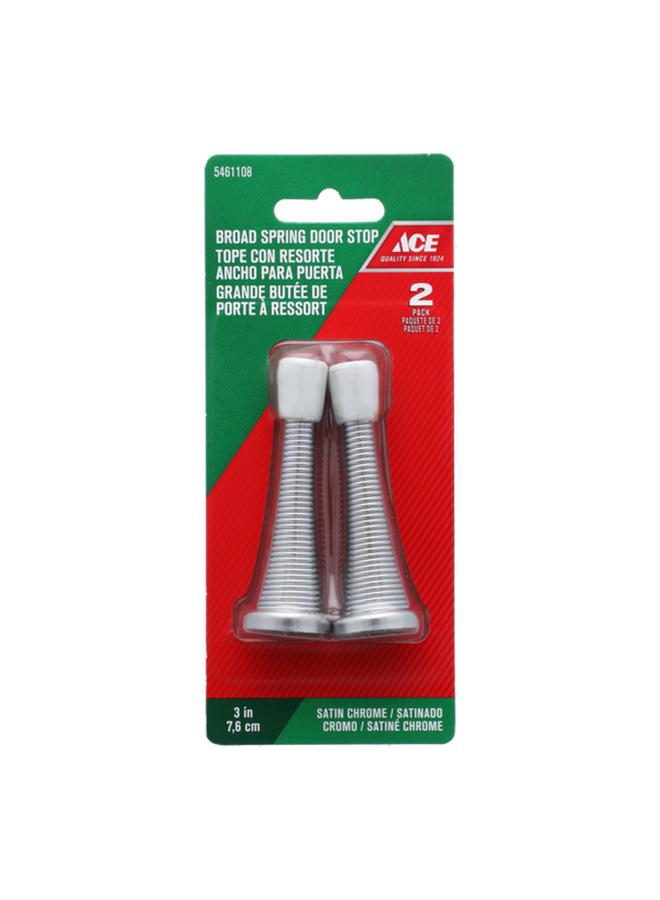 ACE Broad String Door Stopper Chrome and White 3inch 5461108 - Image 1