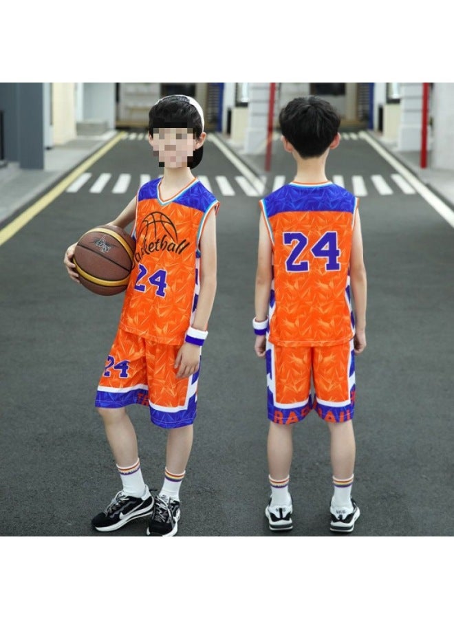 Song Feng Ya Children's Basketball Suit Sports Suit Boy's No.24 Kobe Jersey Summer Student Sleeveless Vest Training Team Uniform - Image 1