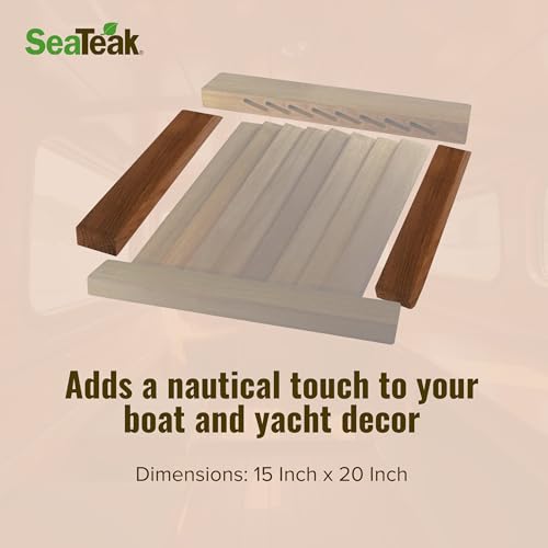 SeaTeak 60725 Teak Louvered Door and Frame, Oblong, Left Hand Opening, 15 Inch x 20 Inch - Image 3