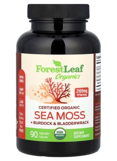 ForestLeaf Certified Organic Sea Moss + Burdock & Bladderwrack 90 Vegetable Capsules 