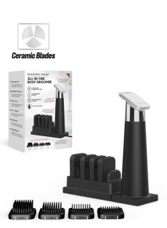 Sharper Image ® Allinone Body Groomer Precision Ceramic Blades Ipx7 Waterproof Builtin Mirror & Light 4 Blade Guards Portable Travel Wireless Charging Base Ergonomic Grip Handle Cordless  - Image 1