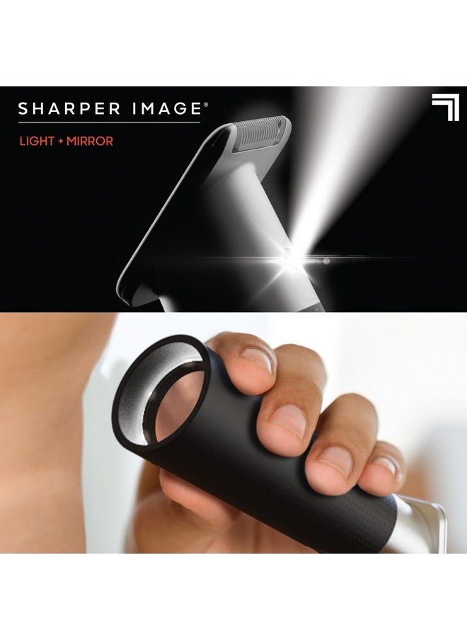 Sharper Image ® Allinone Body Groomer Precision Ceramic Blades Ipx7 Waterproof Builtin Mirror & Light 4 Blade Guards Portable Travel Wireless Charging Base Ergonomic Grip Handle Cordless  - Image 4