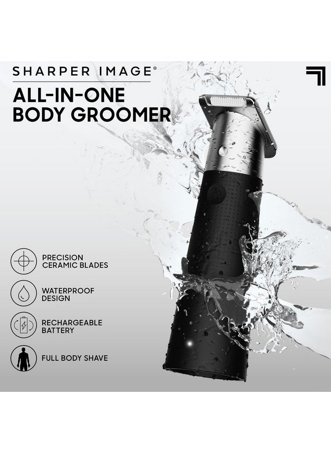 Sharper Image ® Allinone Body Groomer Precision Ceramic Blades Ipx7 Waterproof Builtin Mirror & Light 4 Blade Guards Portable Travel Wireless Charging Base Ergonomic Grip Handle Cordless  - Image 2