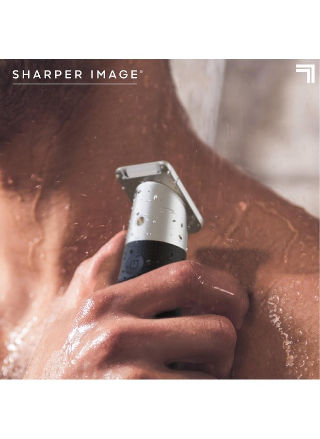 Sharper Image ® Allinone Body Groomer Precision Ceramic Blades Ipx7 Waterproof Builtin Mirror & Light 4 Blade Guards Portable Travel Wireless Charging Base Ergonomic Grip Handle Cordless  - Image 5