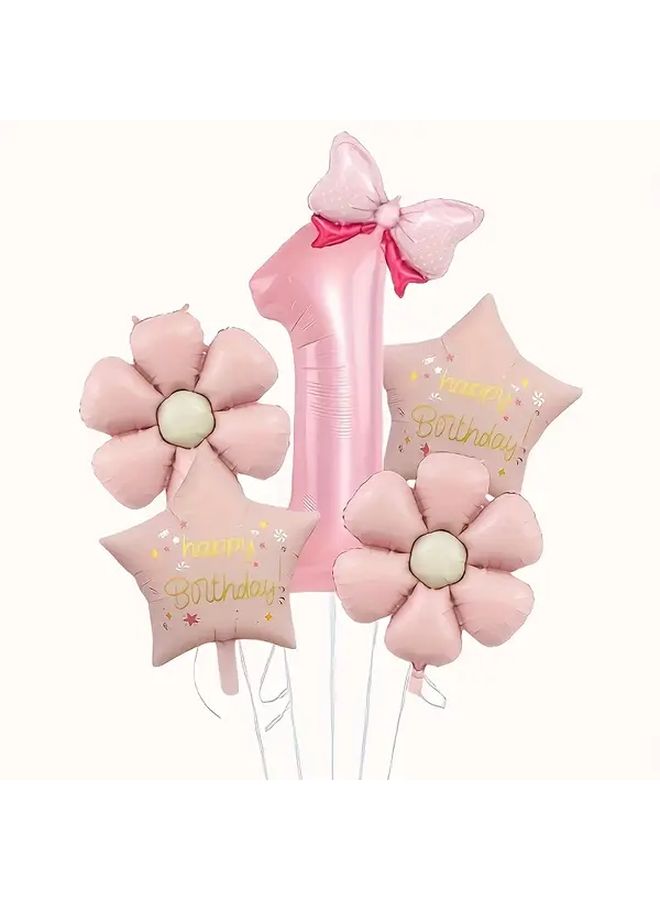 6pcs Pink Number Balloons Set for Birthday Party Aluminum Foil Anniversary Decor - Image 4