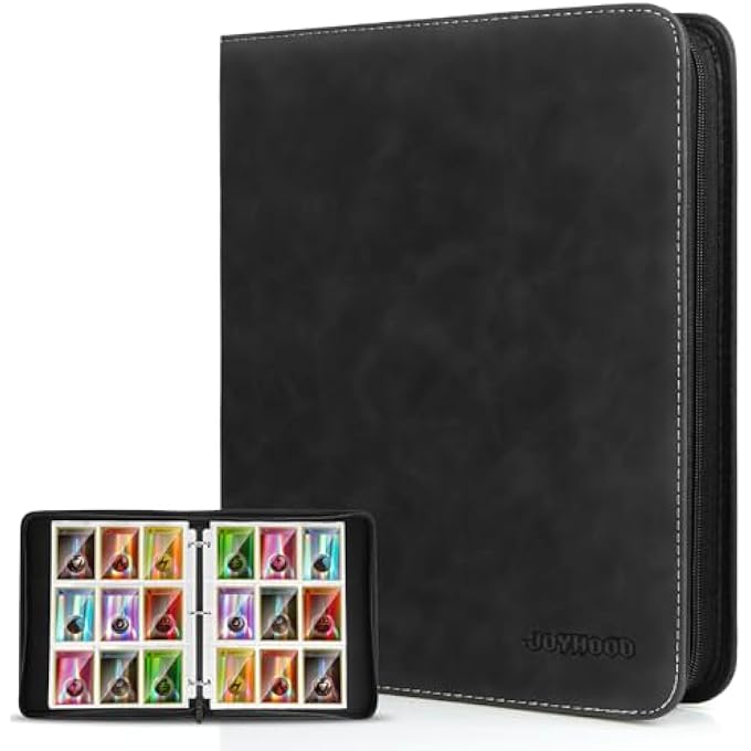 JoyHood CARD COLLECTION BINDER WITH 9 POCKET - HOLD UP TO 900 CARDS, CARD STORAGE HOLDER ALBUM COMPATIBLE WITH TCG/PM/MTG/OPCG/YGO CARD (DARK, 9 POCKETS) - Image 3