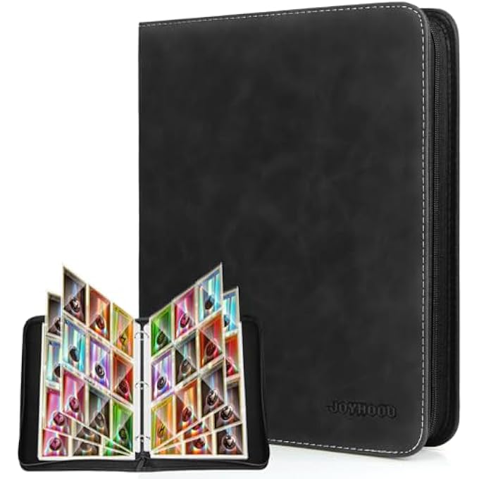 JoyHood CARD COLLECTION BINDER WITH 9 POCKET - HOLD UP TO 900 CARDS, CARD STORAGE HOLDER ALBUM COMPATIBLE WITH TCG/PM/MTG/OPCG/YGO CARD (DARK, 9 POCKETS) - Image 2