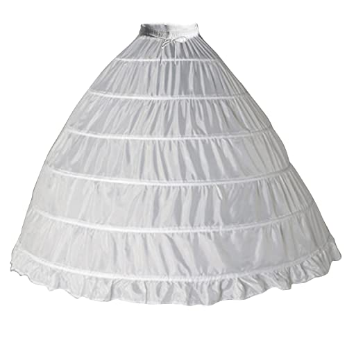 Aakriti 6 Hoop Women's Polyester Skirt Shapewear Petticoat Underskirt for Wedding Dress Shapewear Undergarments Petticoat, Bridal Ethnic Wear Dress Ball Gown Shape Wear Dress Crinoline Shaper White - Image 1