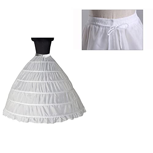 Aakriti 6 Hoop Women's Polyester Skirt Shapewear Petticoat Underskirt for Wedding Dress Shapewear Undergarments Petticoat, Bridal Ethnic Wear Dress Ball Gown Shape Wear Dress Crinoline Shaper White - Image 3