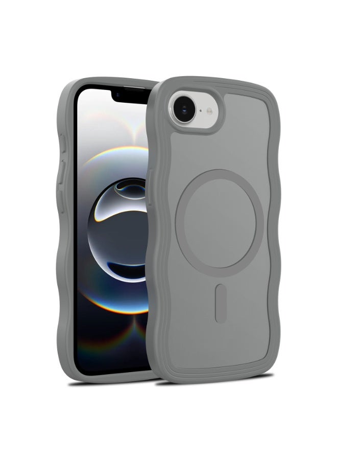 NIBEMINENT Rippled Edge Protection Case With Magsafe For iPhone 16 Pro Max, Dull Grey