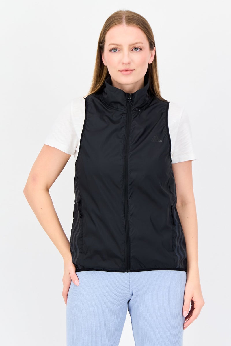 Adidas Women Sportswear Fit Sleeveless Training Vest Jacket, Black - Image 1