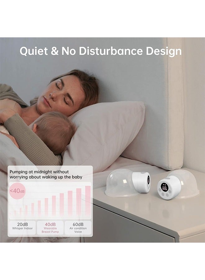 قبلة طفل مضخة الثدي القابلة للارتداء ، 2 حزمة محمولة قابلة لإعادة الشحن مضخات الثدي الكهربائية الحرة مع 2 أوضاع ، 9 مستويات ، شاشة LCD مع وضع التدليك والضخ للرضاعة الطبيعية - Image 5