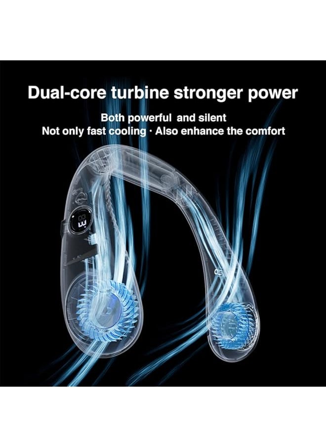 DMG TECH - Portable Neck Fan Bladeless Wearable Personal Fan Rechargeable Usb Fan 3 Speed 60 Air Outlet Quiet 360° Cooling Hanging Neck Fan Mini Hand Free Neck Fan With Led Display And Usb Rechargeable - Image 1
