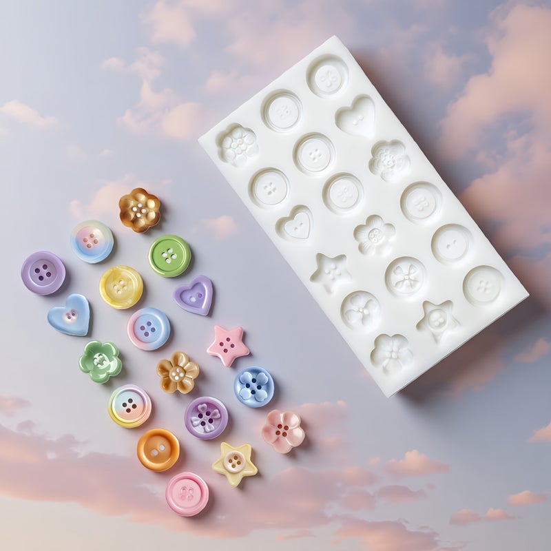 Button Shaped Baking Mold Non Stick Reusable for Cake Candy Fondant - Image 1