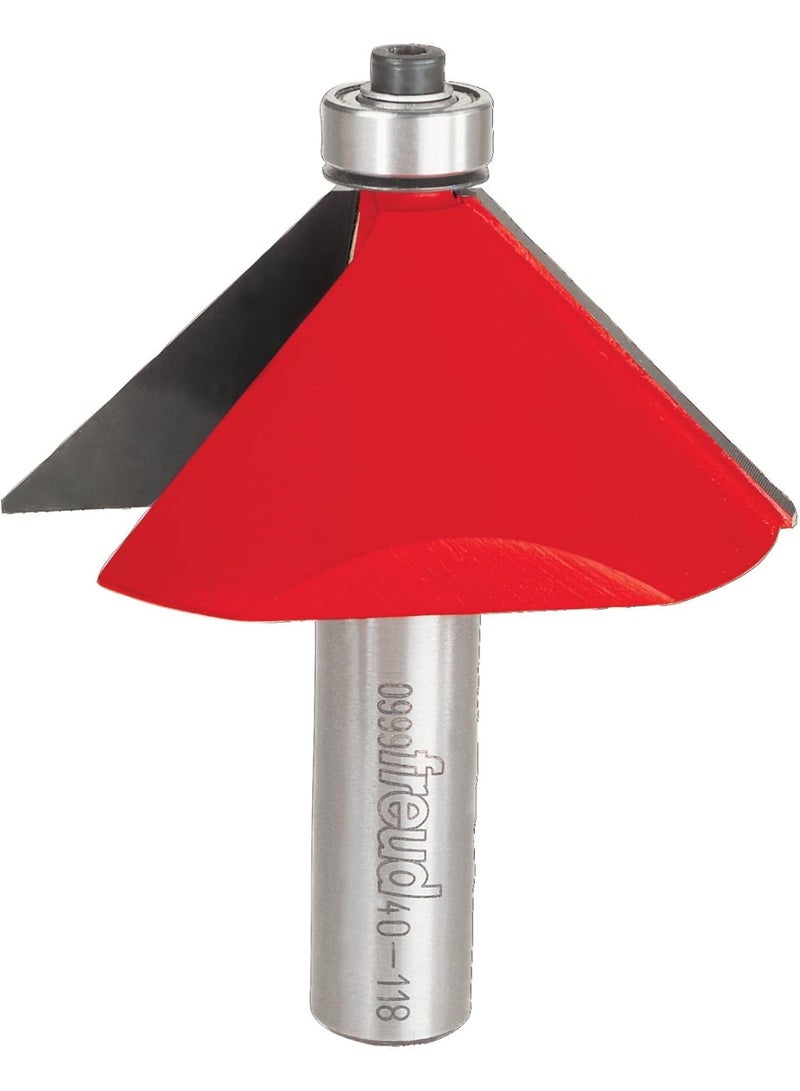 freud Freud Chamfer Bit with Perma-Shield Coating for Multiple-Sided Projects, Joinery, and Easing Edges- 2 Cutters, 12000 RPM, 45° Angle, 2-1/2" Dia., 2-7/8" Length - 40-118  - Image 1