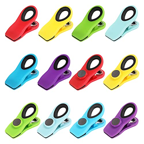 Ecurfu 12 Pack Chip Clips, Magnetic Bag Clips with Airtight Seal for Chips, Bread, Snacks, Fridge Organizer Kitchen Storage Clips Multicolor - Image 1