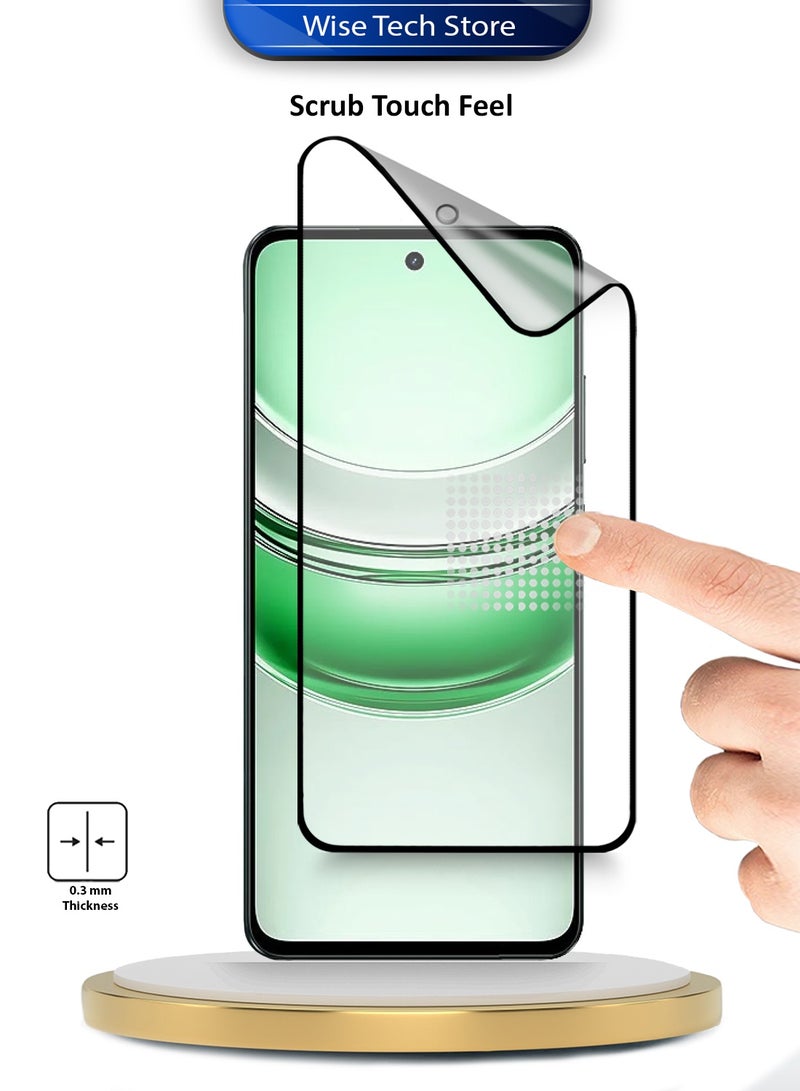 دبليو تيك واقي شاشة مرن مغطى بالكامل وناعم لهاتف Realme C71 4G 2025 Premium Nano Ceramic (MSCNMN) - شفاف/أسود - Image 3