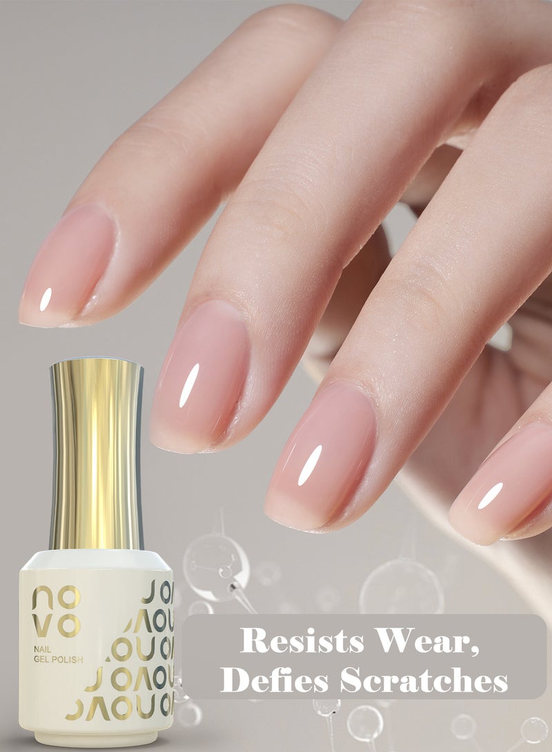 Novo Gel Top Coat, Large Capacity Glossy No Wipe Gel, UV & LED Cured Soak-Off Long-Lasting Clear Nail Polish for Home & Nail Salon 15ml - Image 4